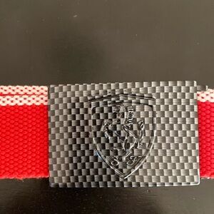 Puma Scuderia Ferrari red Adjustable Metal Buckle Red Mens Belt